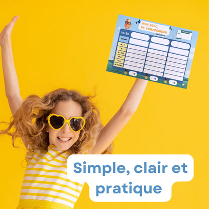 Bloc-notes de conjugaison à remplir 50 pages détachables A5