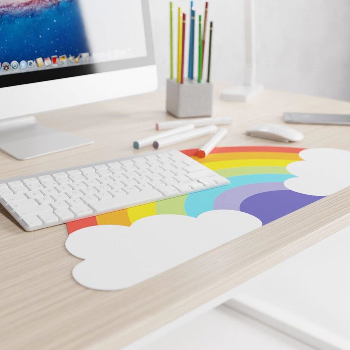 Tapis de bureau arc-en-ciel - Organisatoo