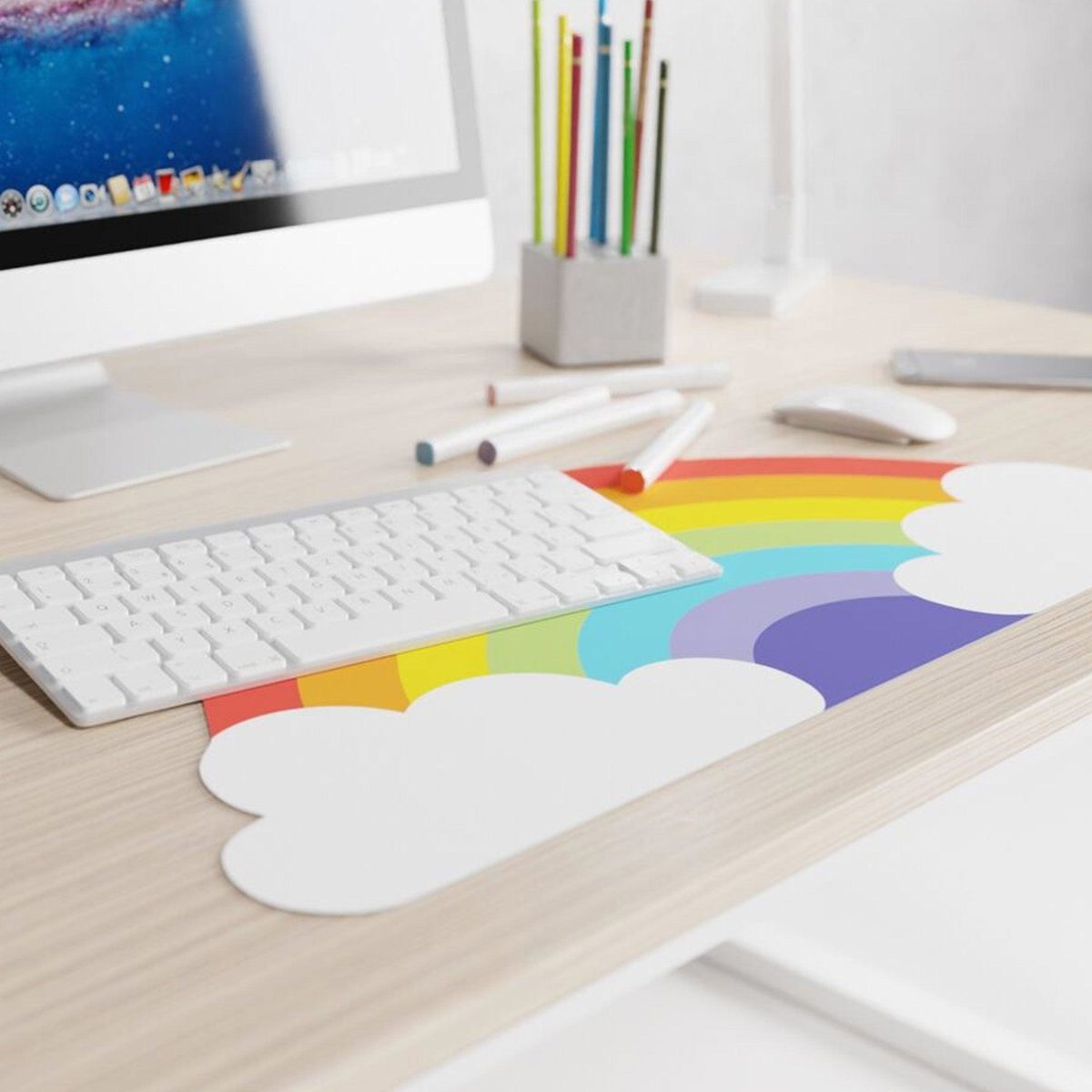 Tapis de bureau arc-en-ciel - Organisatoo