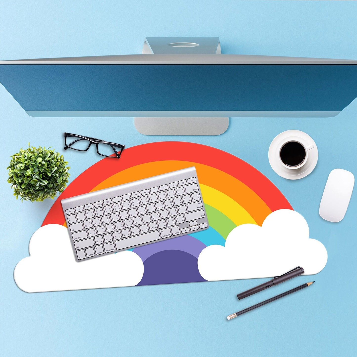 Tapis de bureau arc-en-ciel