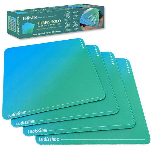 4 mini tapis de jeux de société / cartes à jouer | Format individuel et modulable